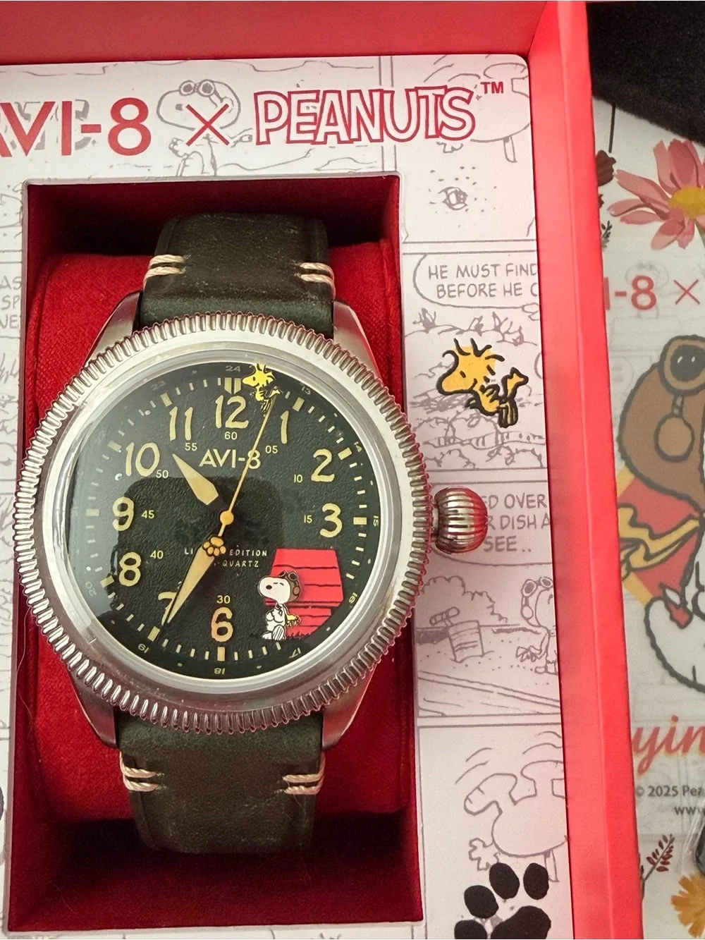 AVI-8 Flyboy Airmaster 40 Meca-Quartz Peanuts Snoopy Flying Ace Watch